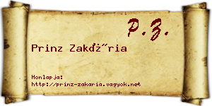 Prinz Zakária névjegykártya